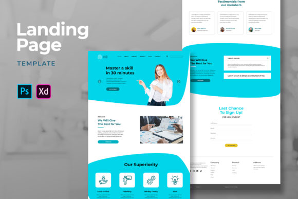 Landing Page Template: 3D Isometric Visual Design