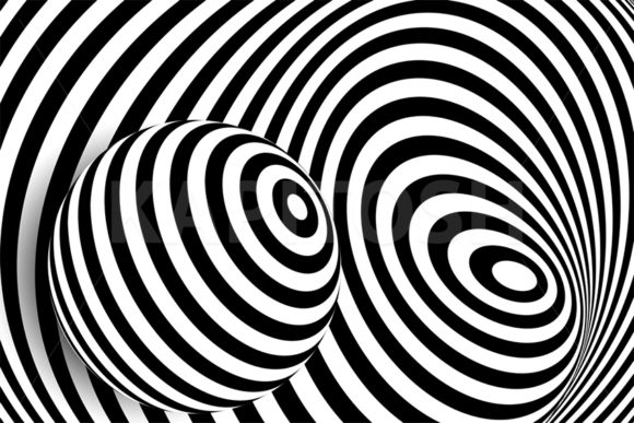 The Visual Impact of Black White 3d Line Distortion Illusion in Modern Digital and Print Media